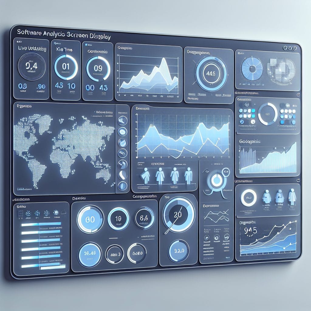 zaslon programske opreme za analitiko